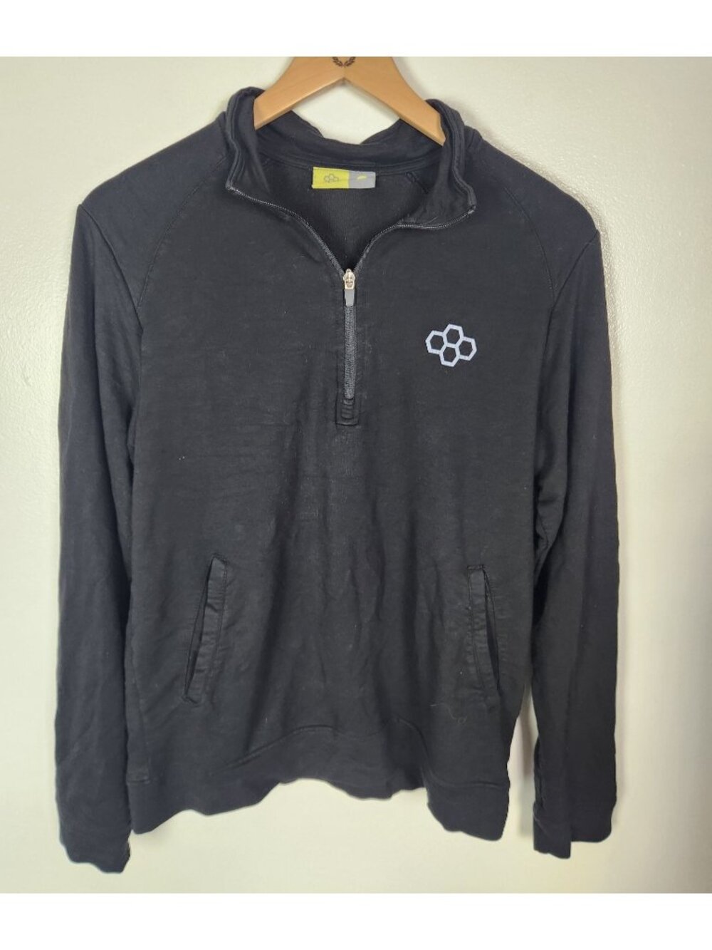 Rudis Women's Sz. S Black 1/4 Zip Closure Long Sleeve Top